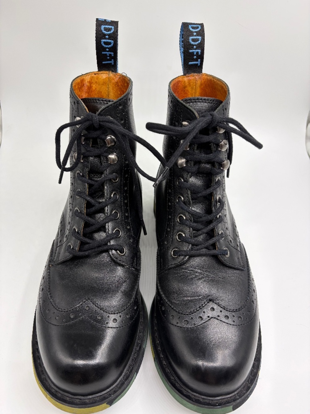 Fluevog 7TH HEAVEN ~ GIDEON ~ Black with camo sole M8